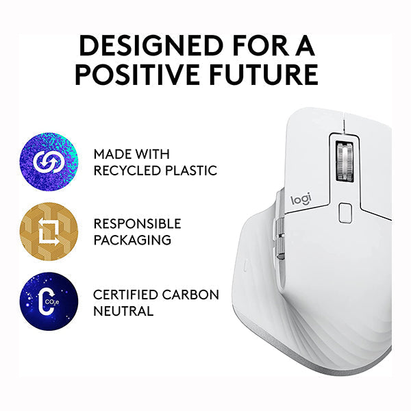 Logitech MX Master 3S - Wireless Performance Mouse with Ultra-fast Scrolling, Ergo, 8K DPI, Track on Glass, Quiet Clicks, USB-C, Bluetooth, Windows, Linux, Chrome - 910-006559