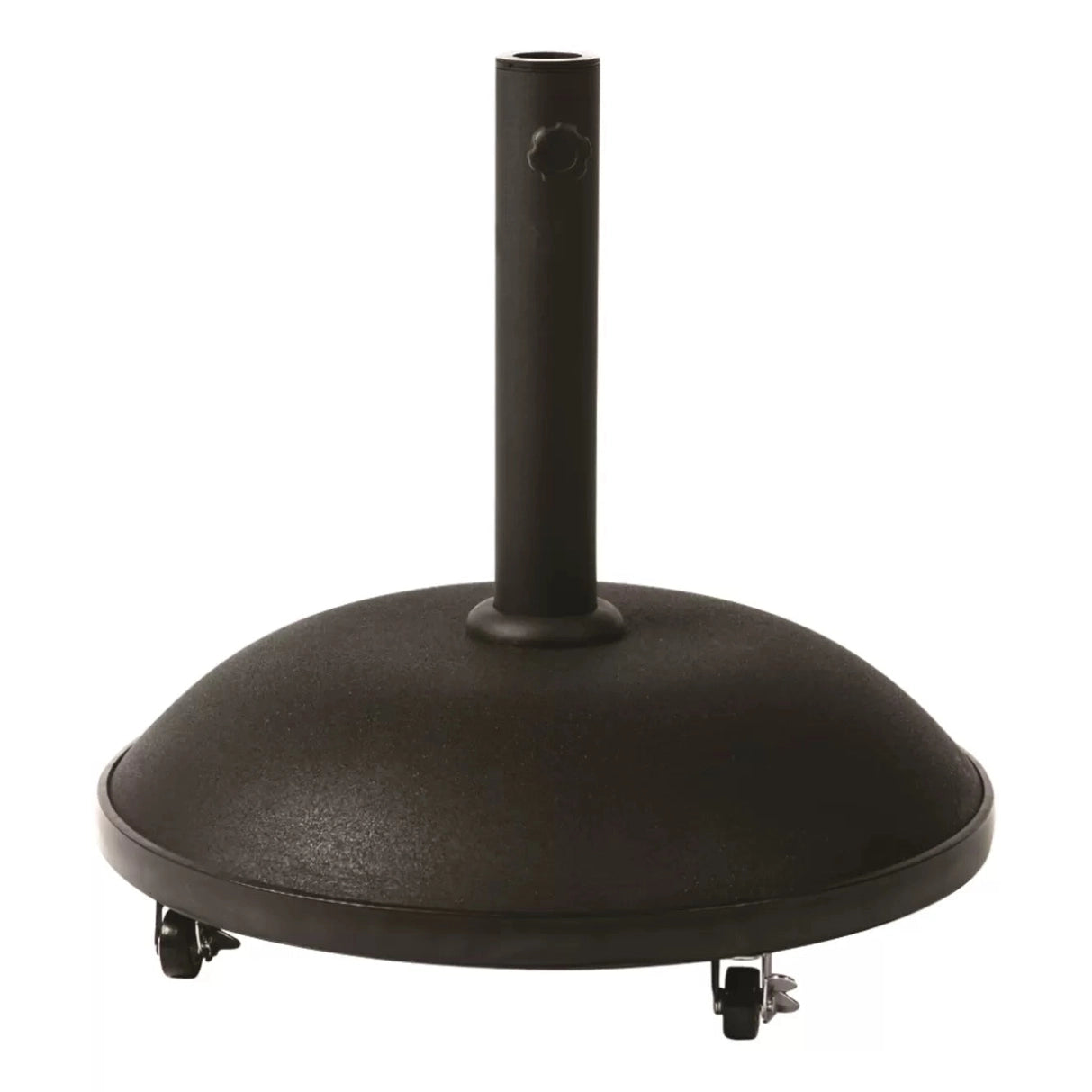 London Base Concrete Black Round Parasol Base with Wheels