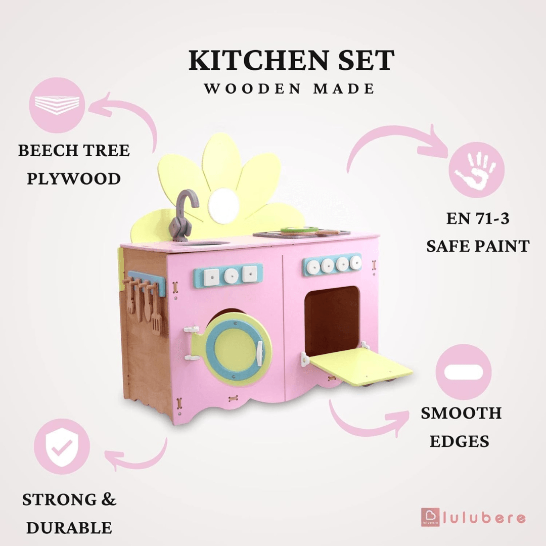 LULUBERE Wooden Kitchen Toy Set