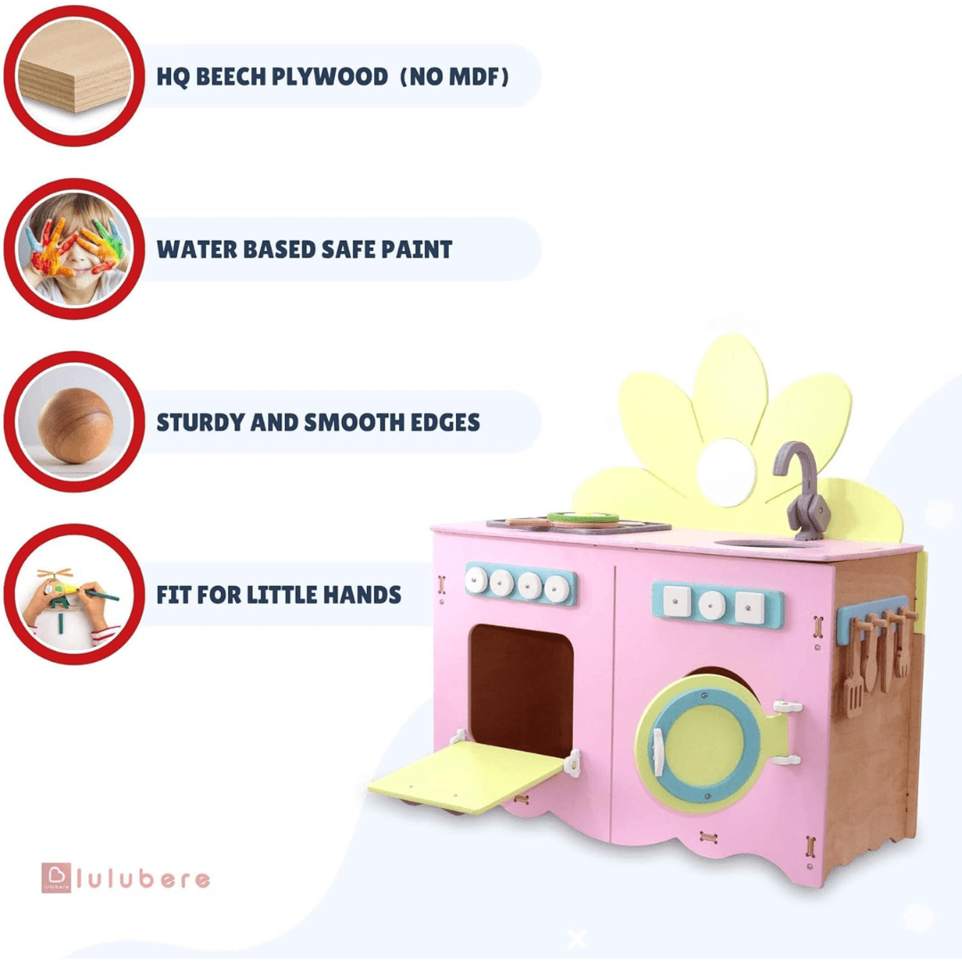 LULUBERE Wooden Kitchen Toy Set