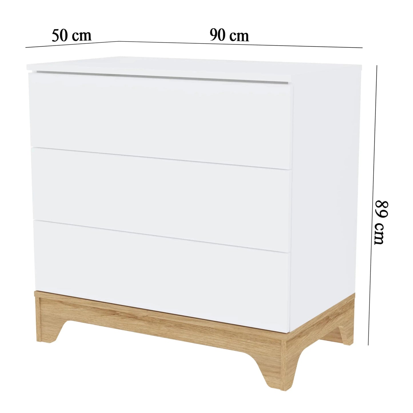 Faktum - Lumina - 3 Drawer Chest - Modern Nursery Storage - White