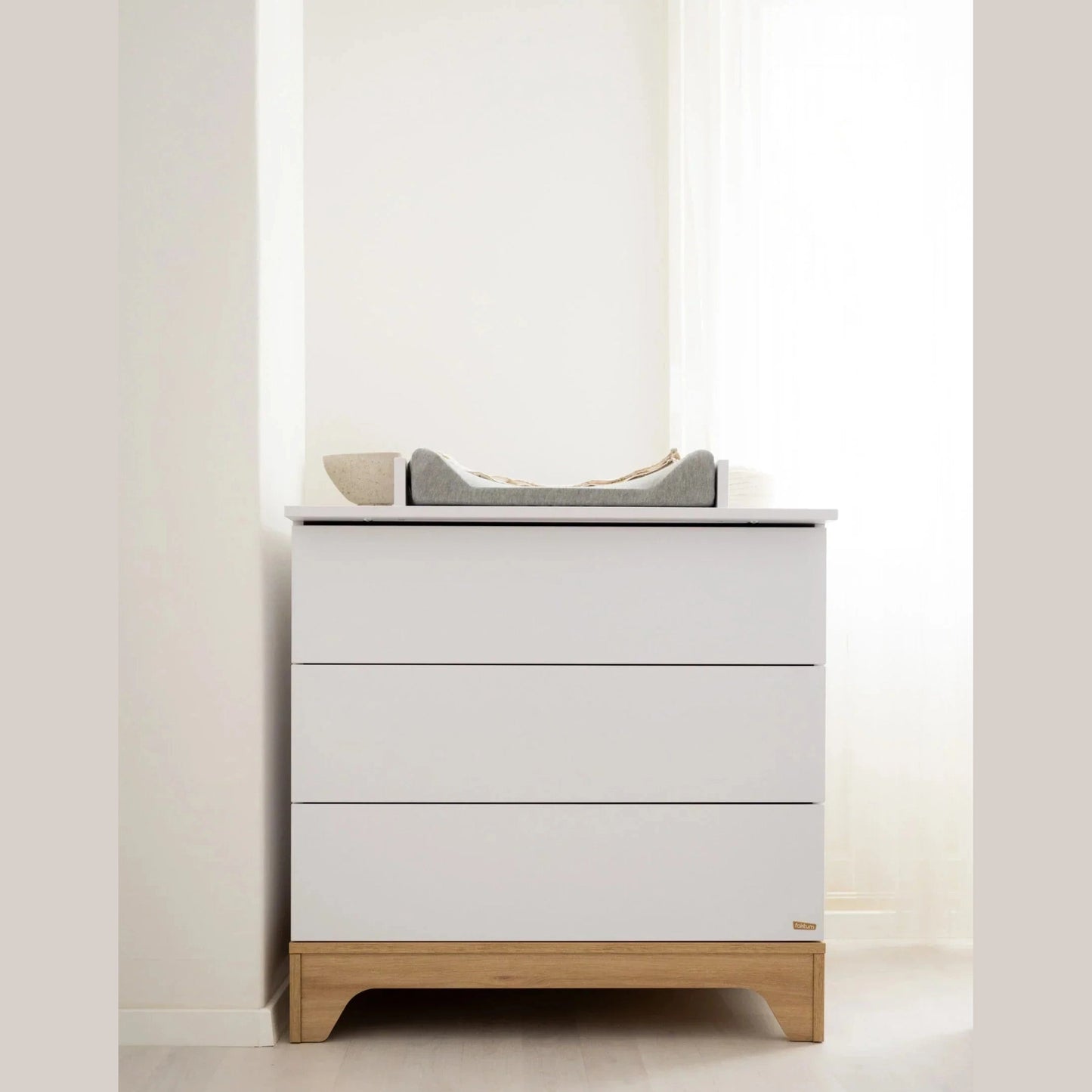 Faktum - Lumina - 3 Drawer Chest - Modern Nursery Storage - White