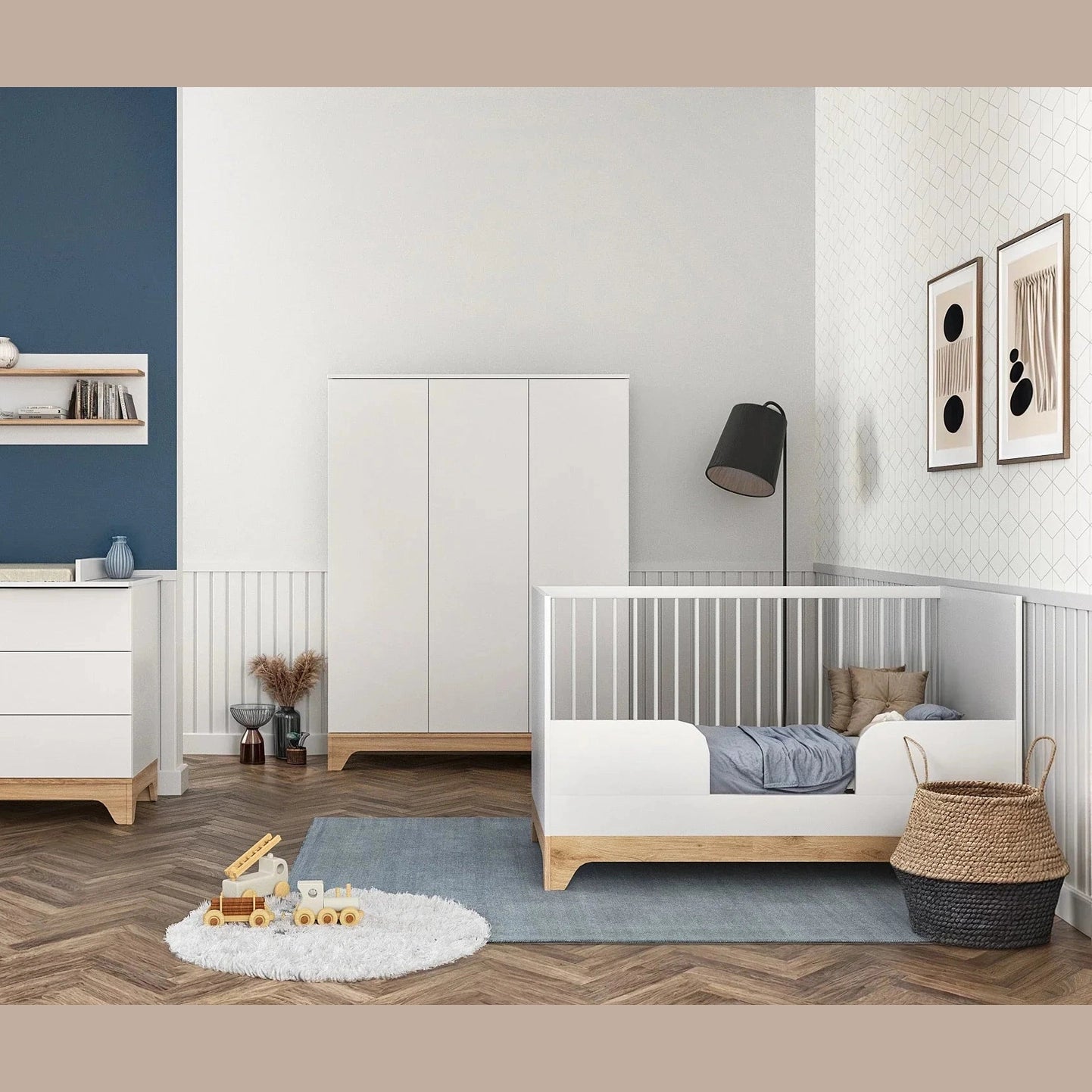 Faktum - Lumina - 3 Drawer Chest - Modern Nursery Storage - White