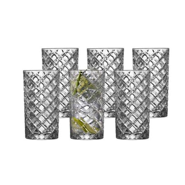 Lyngby Glass Highball Diamond 41cl 6pcs Clear