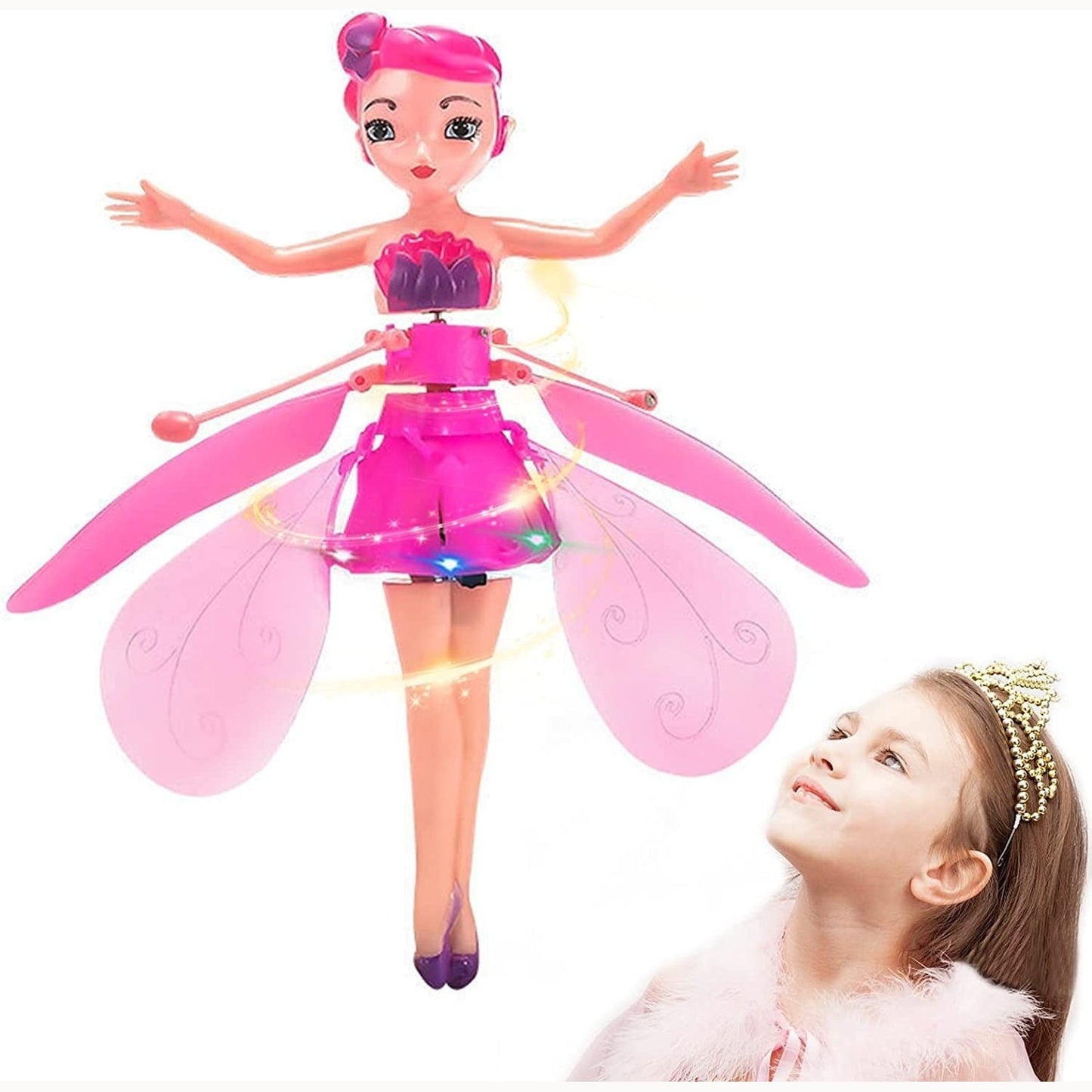 Magic Flying Fairy Princess Doll, Flying Fairy Dolls Toys for Kids Flying Butterfly Pixie Dolls Infrared Induction Control Toy