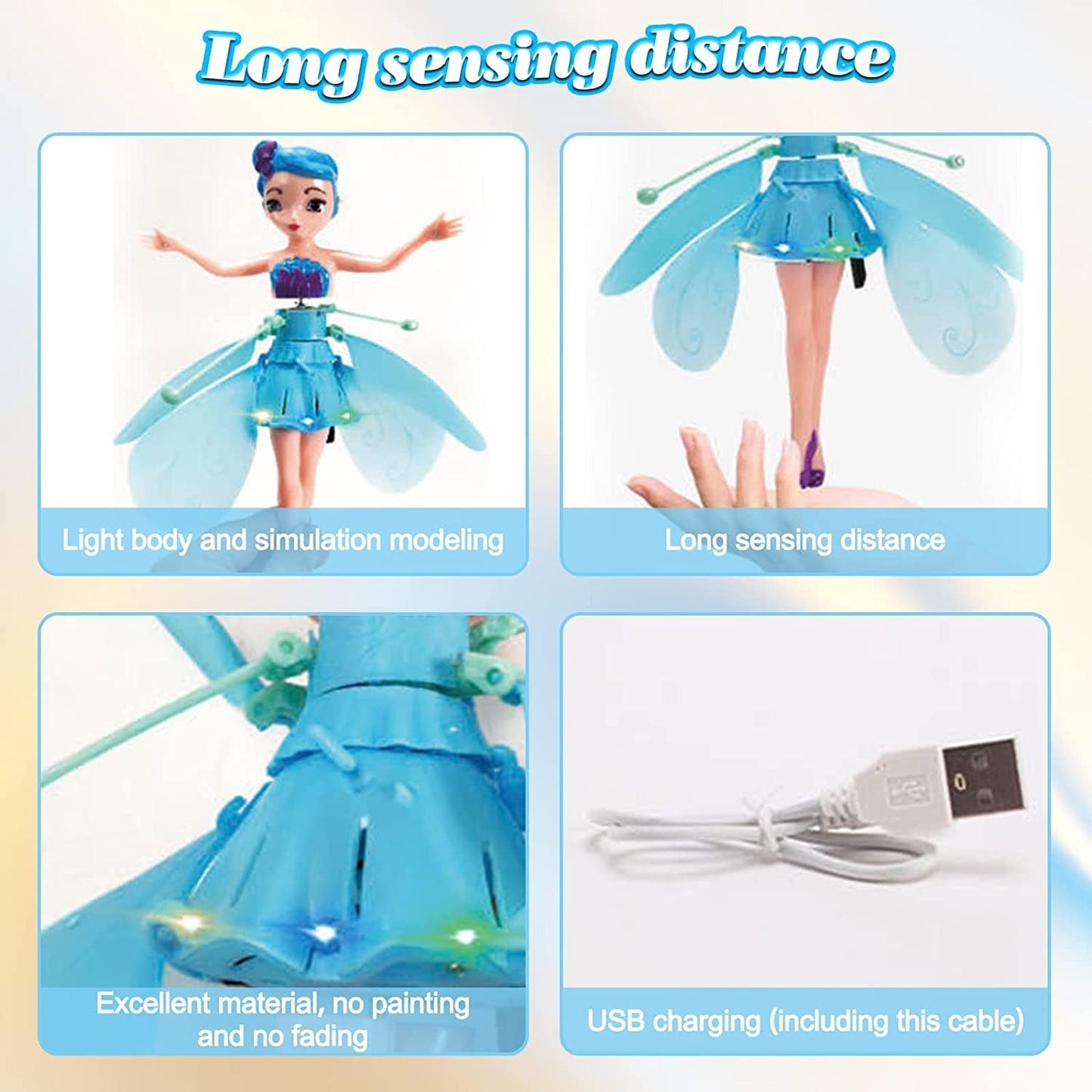 Magic Flying Fairy Princess Doll, Flying Fairy Dolls Toys for Kids Flying Butterfly Pixie Dolls Infrared Induction Control Toy