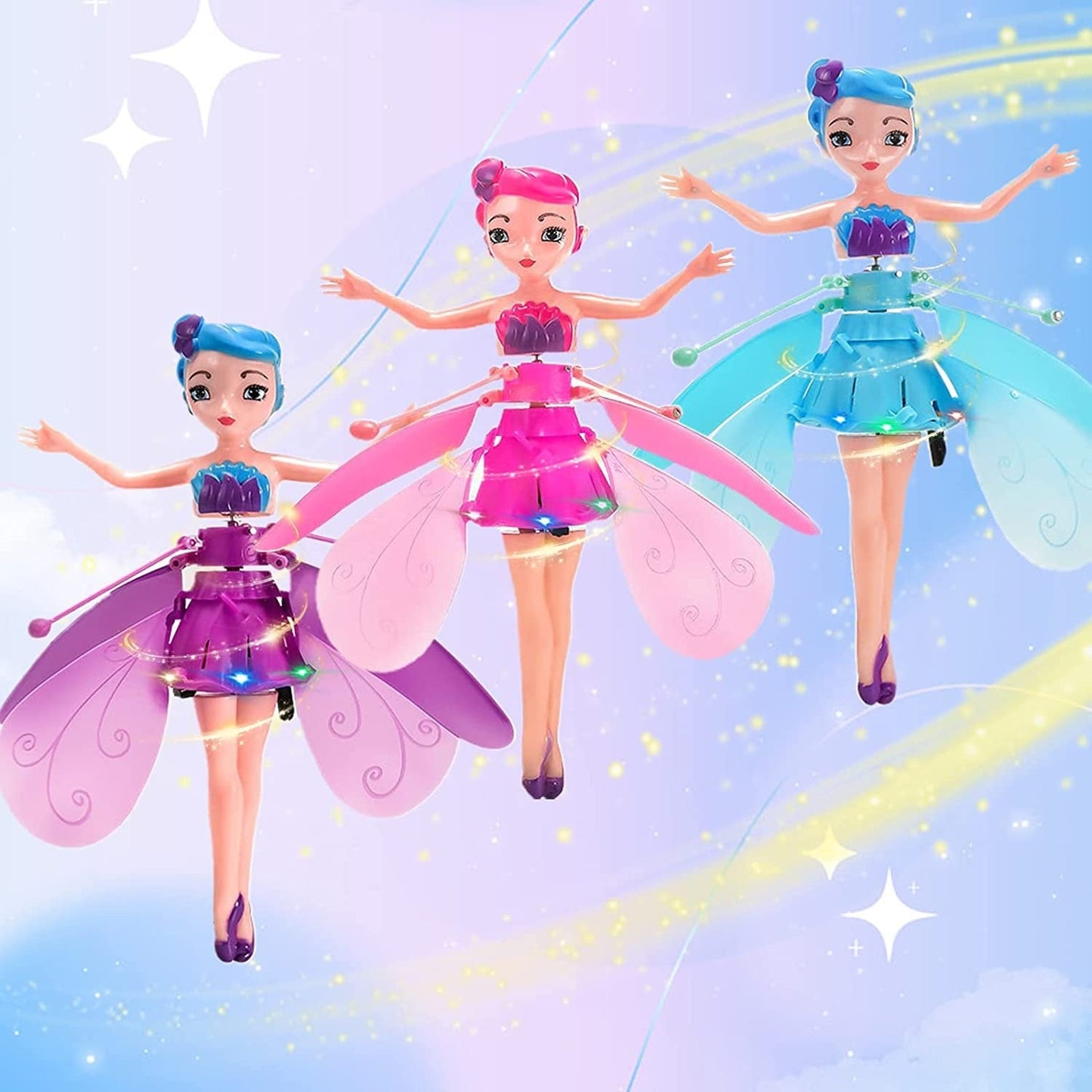 Magic Flying Fairy Princess Doll, Flying Fairy Dolls Toys for Kids Flying Butterfly Pixie Dolls Infrared Induction Control Toy