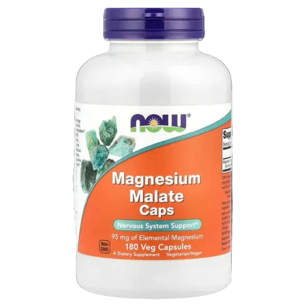 NOW Foods Magnesium Malate 841 mg 180 Veg Capsules