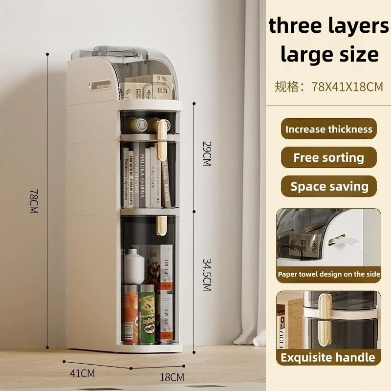 Bathroom Storage Cabinet 4 Layers Ultra Narrow