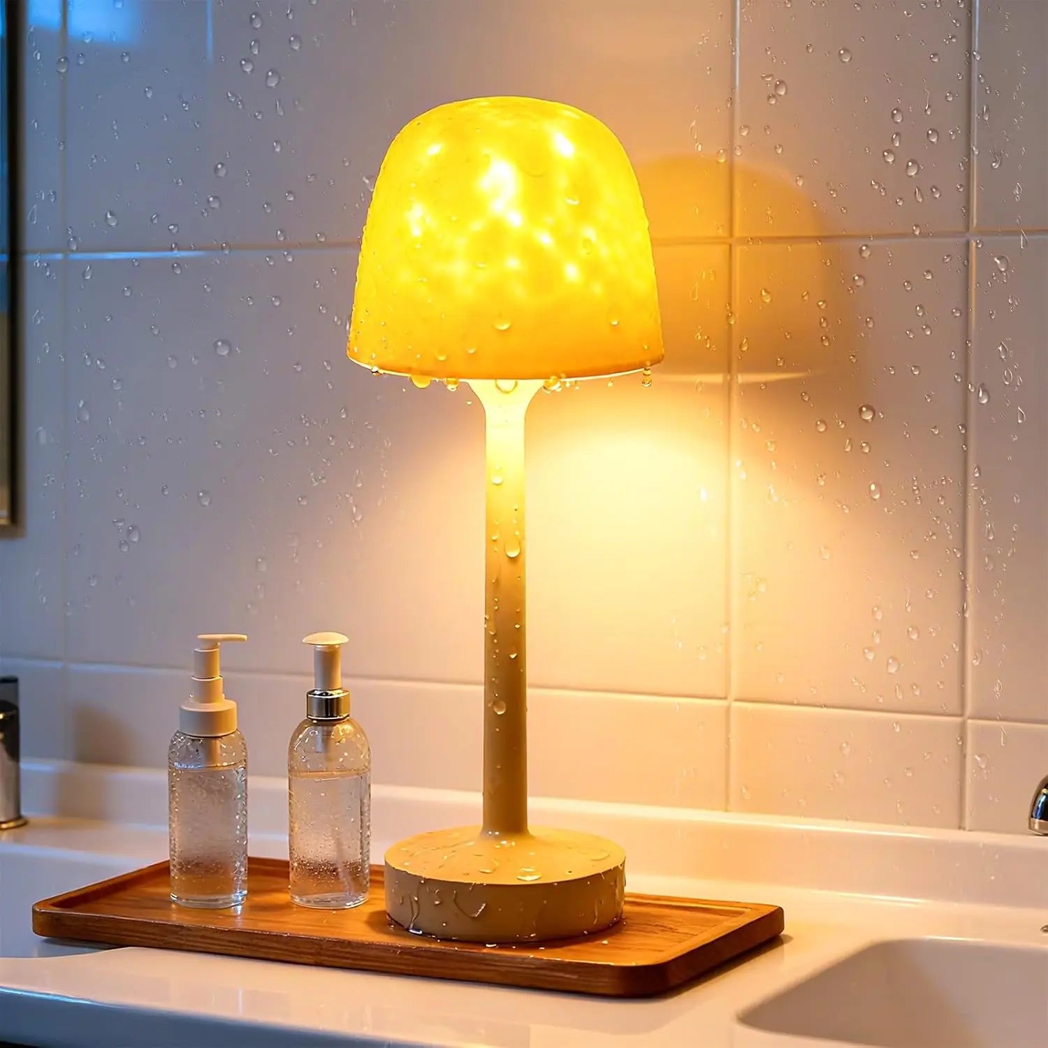Waterproof LED Shower Lamp Ocean Wave Projector Touch & Remote Control