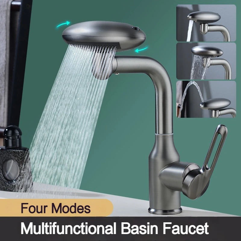 4 in 1  Rotating Waterfall Faucet Universal 720 Degree