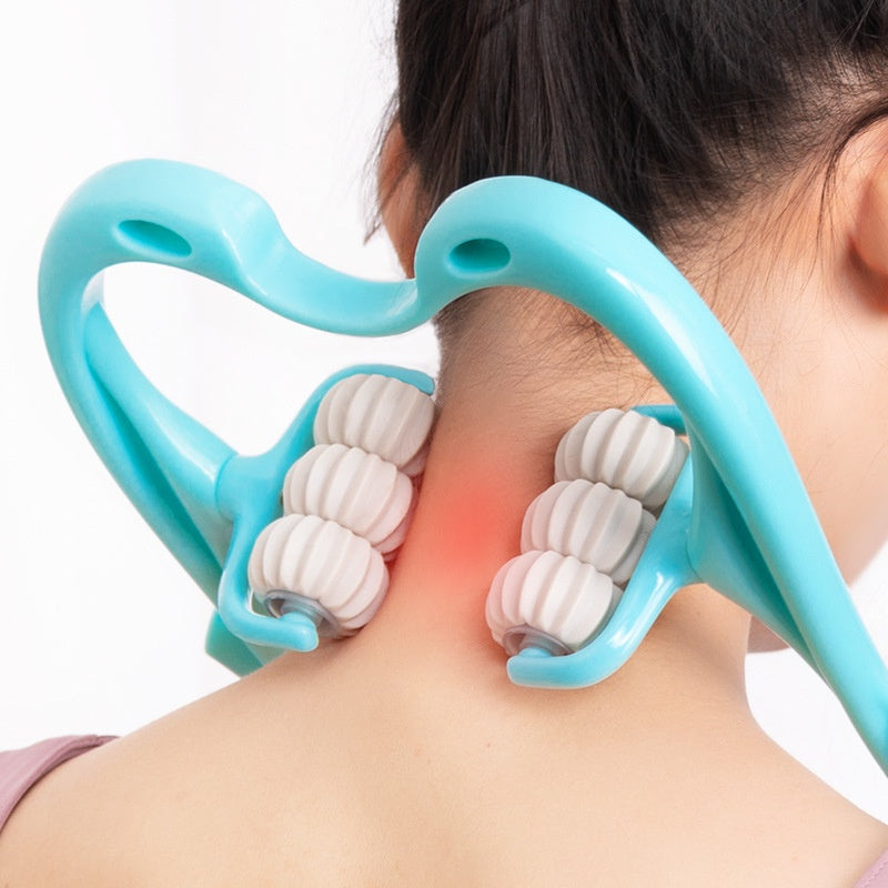 6-wheel Neck Massager Plastic Pressure Point Therapy Neck Massage Tools Neck Massage