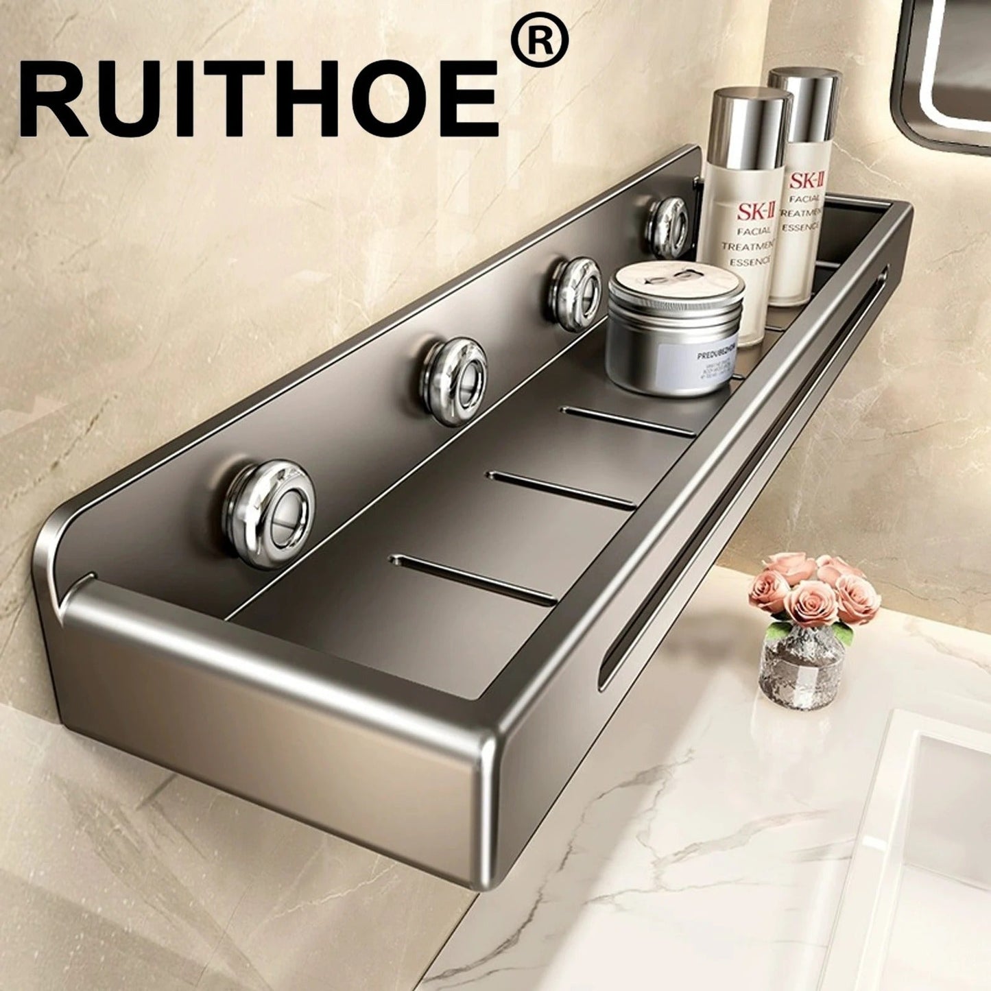 50 cm Wall Mount Bathroom Rack Bathroom Shelf Toilet Stainless Steel