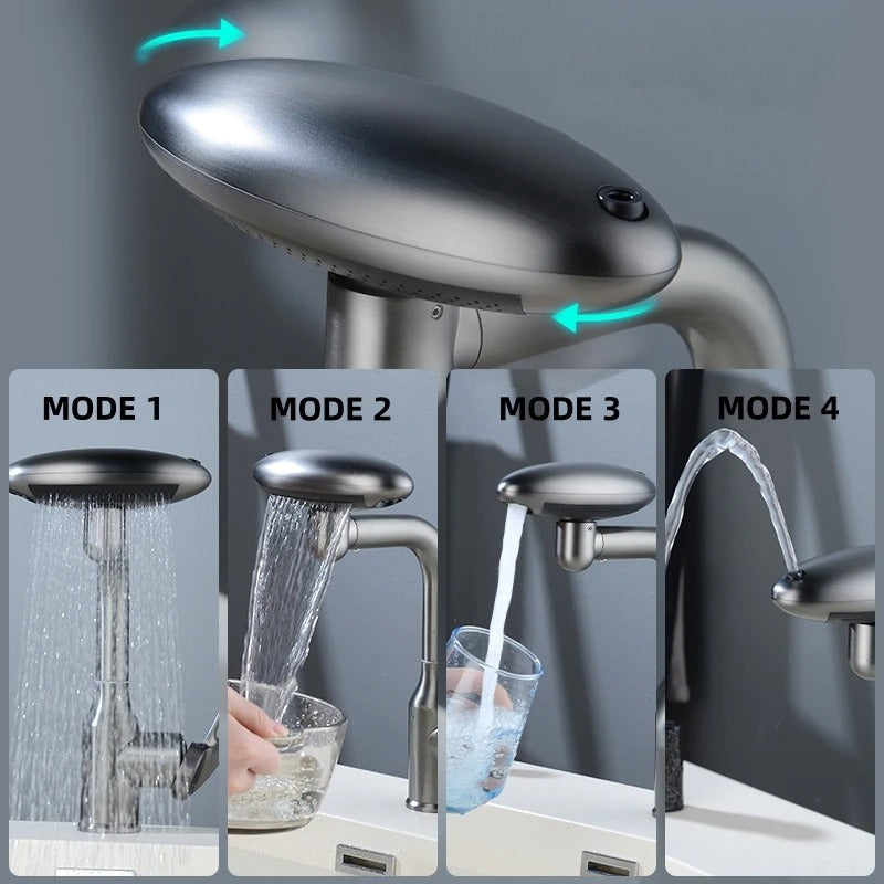 4 in 1  Rotating Waterfall Faucet Universal 720 Degree