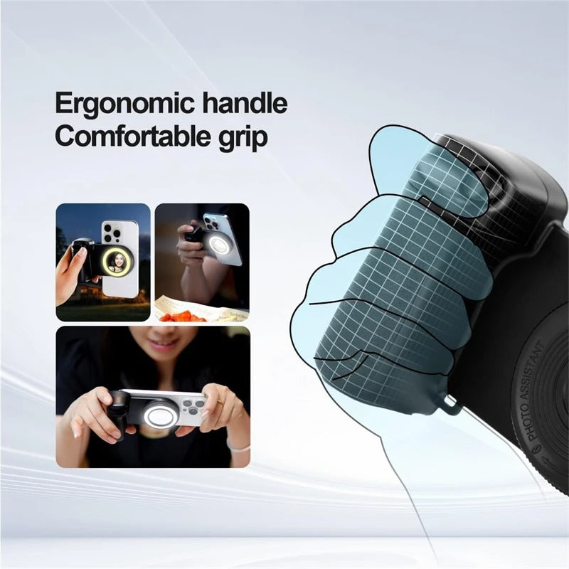 3-In-1 Magnetic Phone Grip & Mini Ring Light (Includes Remote)