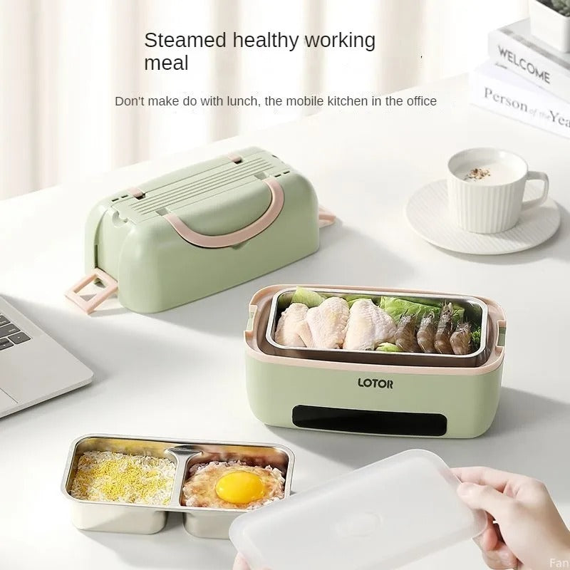 1.5L Electric Heating Lunch Box Double Layer Stainless Steel