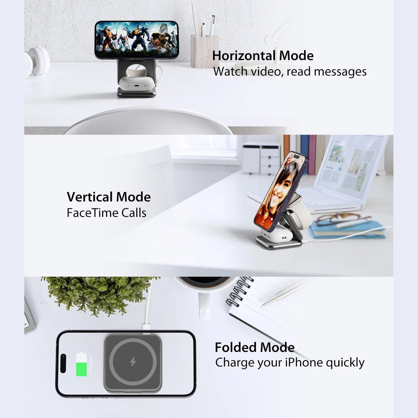 3 in 1 Magsafe/Wireless Charger for Airpods/Phone/Apple Watch