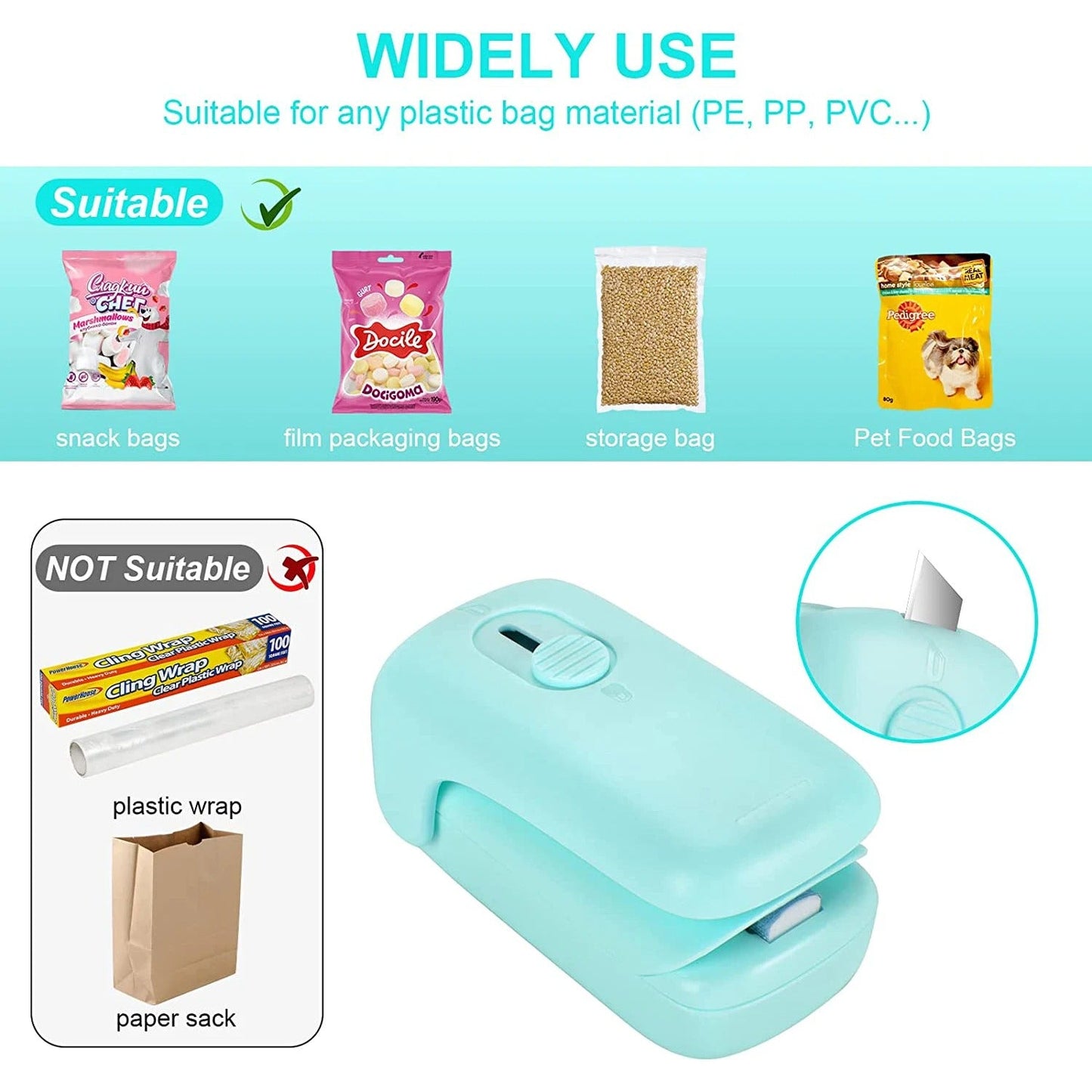 Mini Sealer With Cutter And Magnet
