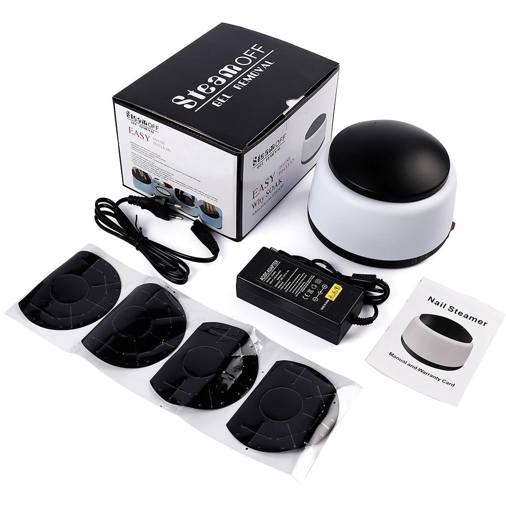 Upgraded Steam Polish Nail Gel Remover Machine with Cuticle Pusher Spoon