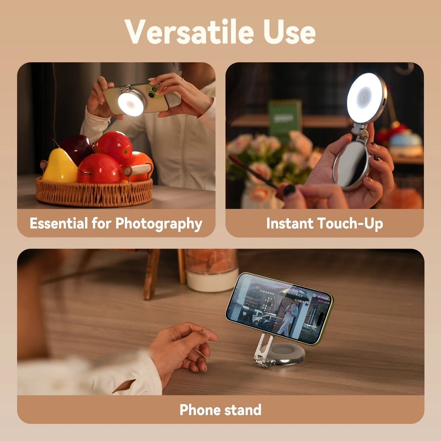 TELESIN Smartphone Magnetic Fill Light Mini Selfie Light 3 Modes