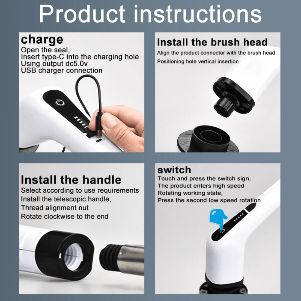 7 In 1 Electric Cleaning Brush Multifunctional Long Handle Cordless