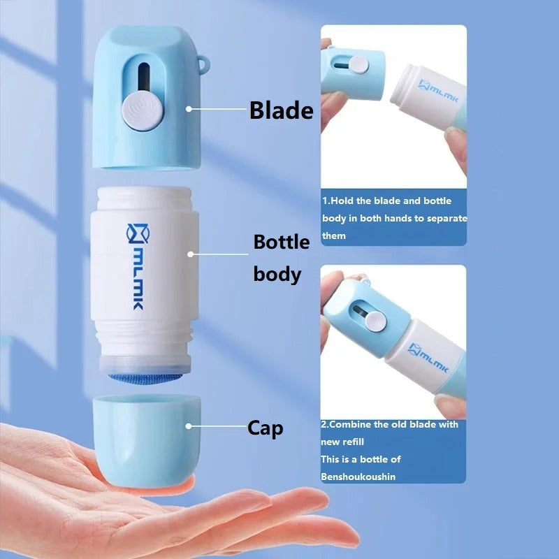 Thermal Paper Correction Fluid with Unboxing Knife,Portable Information Anti-Leakage Protection Correction Fluid,2 in 1 Anti Information Leakage Erase Device for Package Labels,Bills