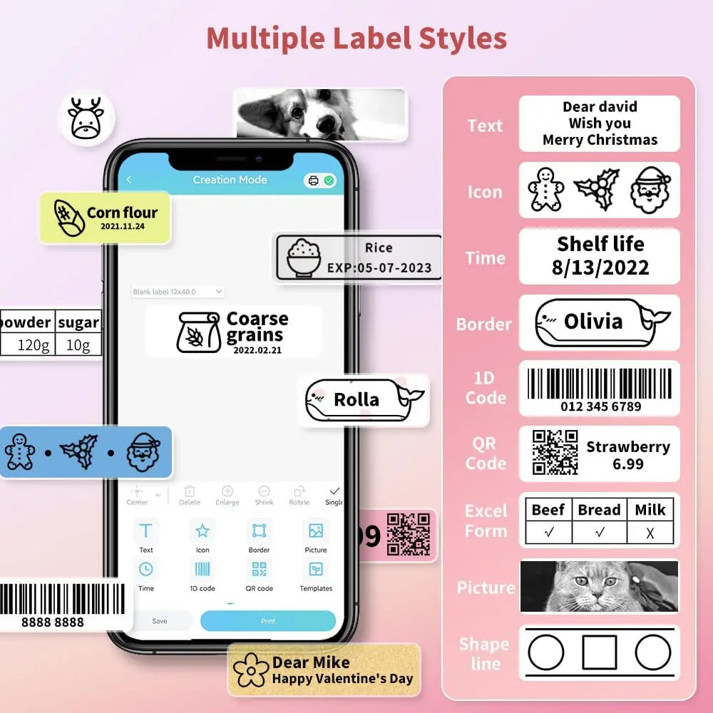 Original PHONEMO Label Maker Machine, Portable Bluetooth Mini