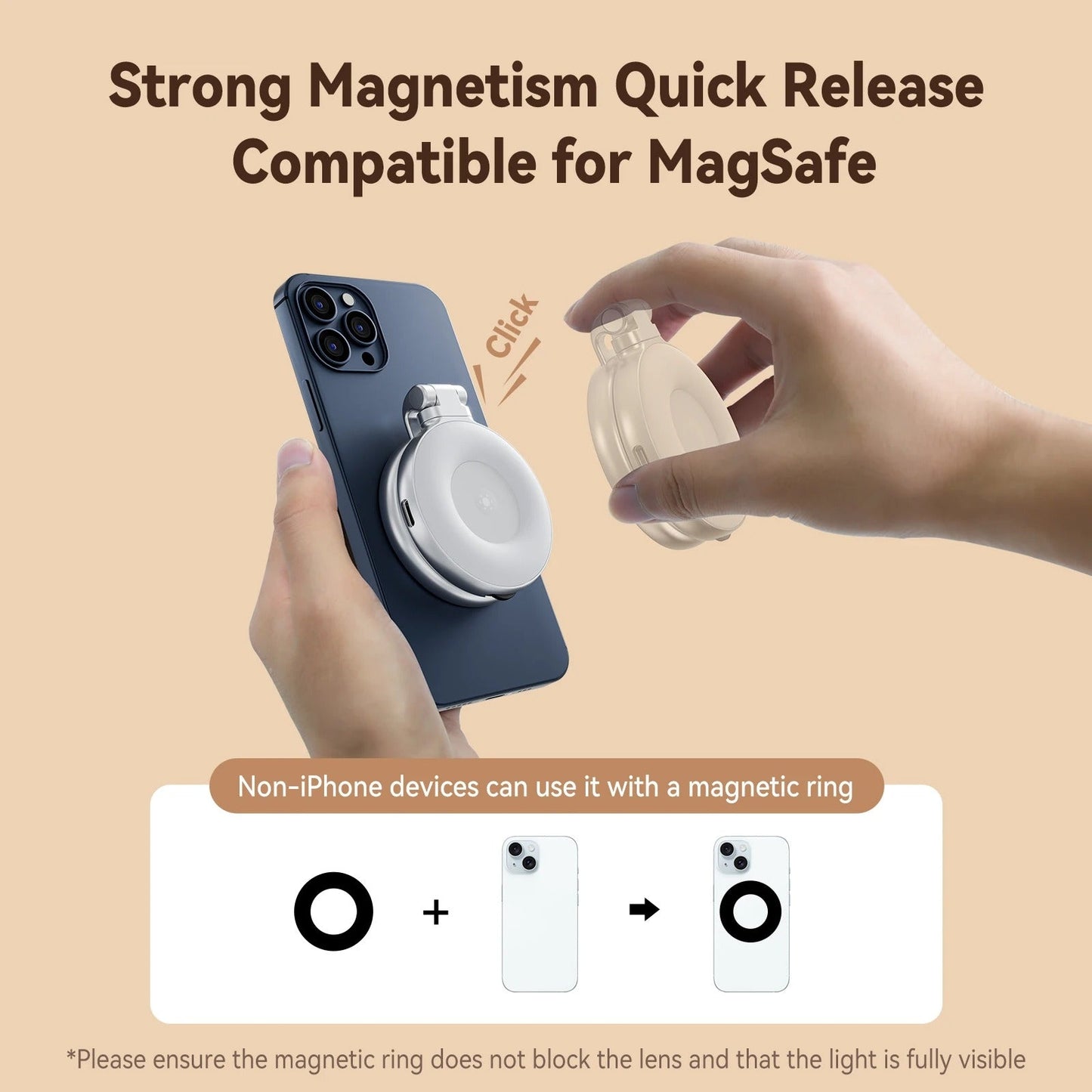 TELESIN Smartphone Magnetic Fill Light Mini Selfie Light 3 Modes