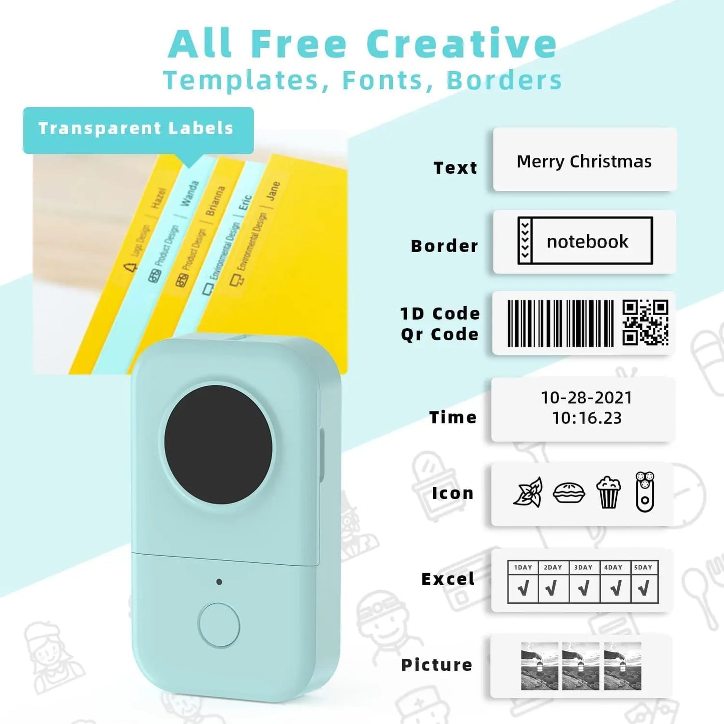 Original PHONEMO Label Maker Machine, Portable Bluetooth Mini