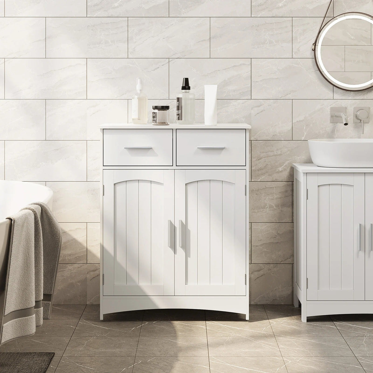 2 Drawers Bathroom Cabinet