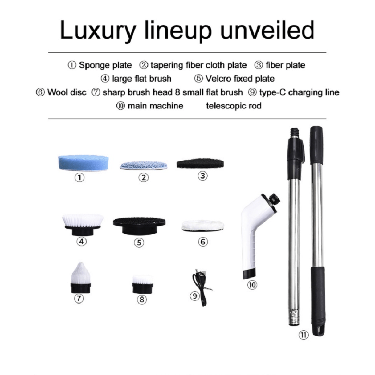 7 In 1 Electric Cleaning Brush Multifunctional Long Handle Cordless