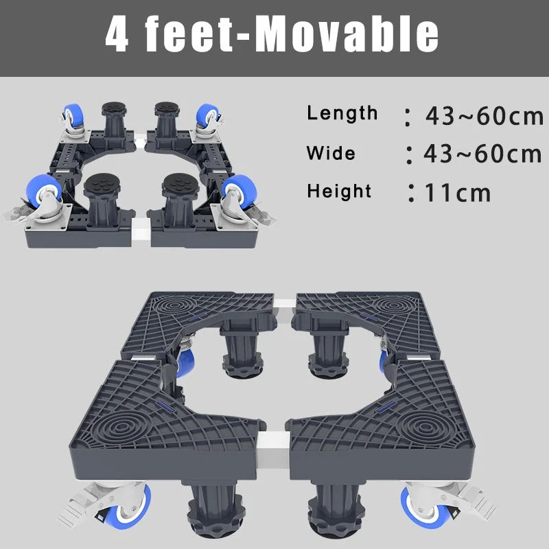 4 Legs-4 Wheels Increased Washing Machines Adjustable Strong And Robust Booster
