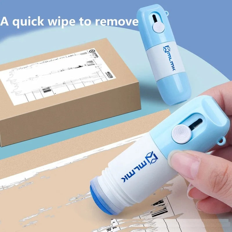 Thermal Paper Correction Fluid with Unboxing Knife,Portable Information Anti-Leakage Protection Correction Fluid,2 in 1 Anti Information Leakage Erase Device for Package Labels,Bills