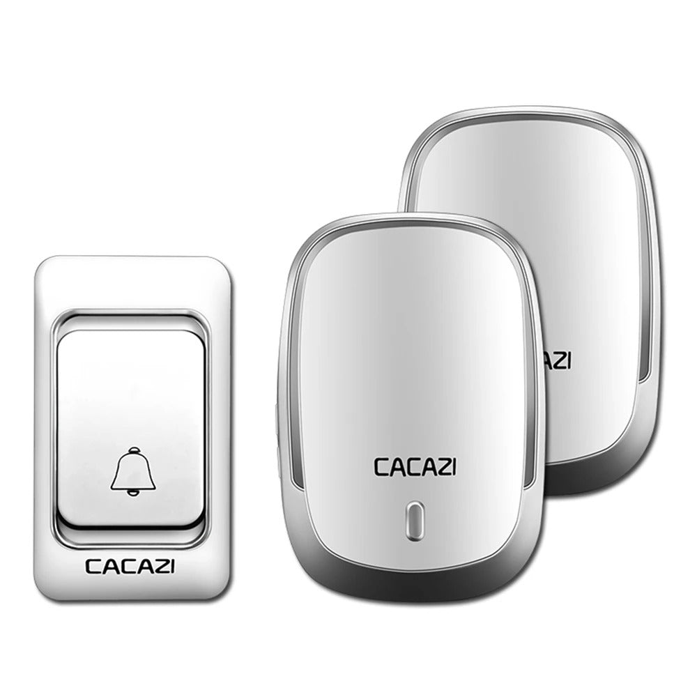 Wireless Waterproof Doorbell 300M Remote 1 Button 2 Receivers