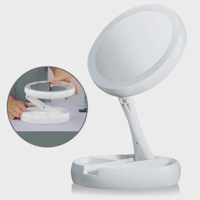LED Make-up Mirror | Foldable, Portable & Rechargeable - Medaid International