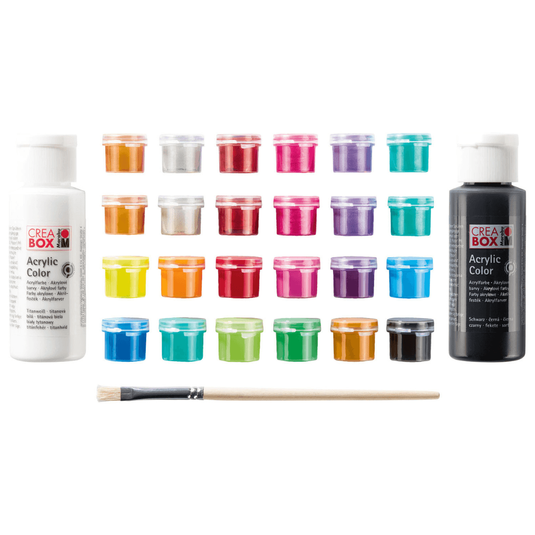 Marabu CREABOX Mini Acrylic Paint Set Basic + Metallic , 27 pieces Lebanon"
