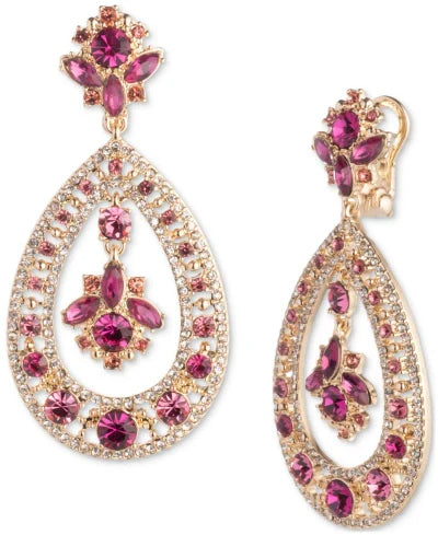Marchesa Women's Gold-Tone Mixed Stone Cluster Orbital Drop Earrings | Marchesa In Lebanon