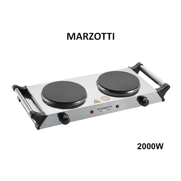 Marzotti Double Hot Plate 2000W Stainless Steel 5 Stages Heating Control MZHP02