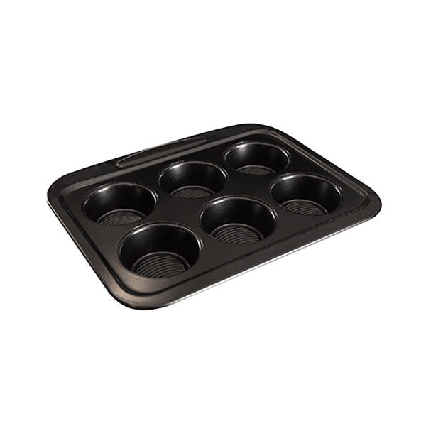 MasterPro 6-Cup Muffin Pan 28.9X23.1X3.3Cm Carbon Steel Foodies - BGMP-7341