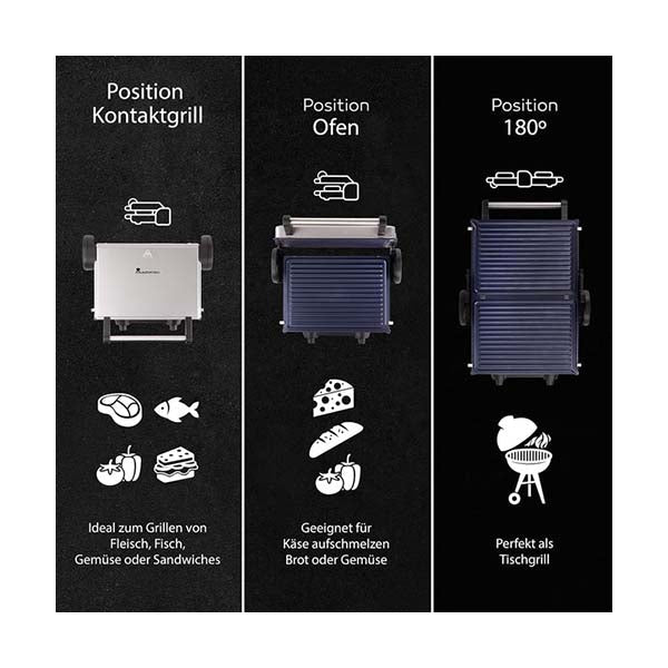 MasterPro, Contact Grill Double 2200W 180 5 Levels Foodies - BGEU-3869