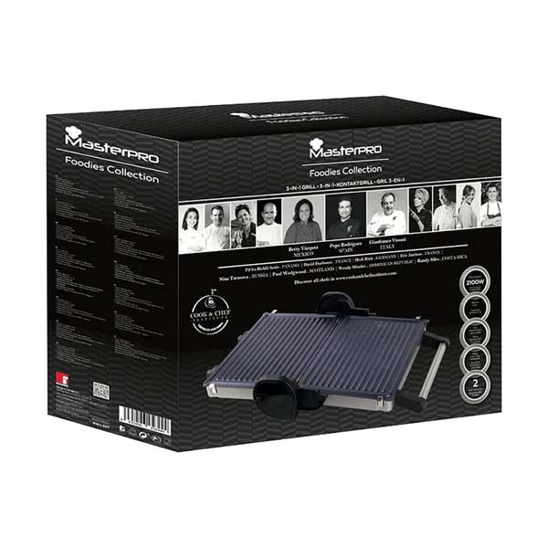MasterPro, Contact Grill Double 2200W 180 5 Levels Foodies - BGEU-3869