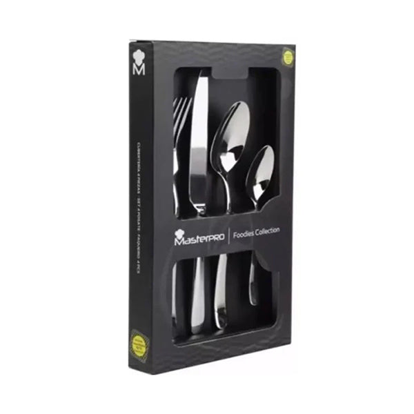 MasterPro, Set 4 Pcs Place Setting Ss Shiny Foodies - BGEU-3952