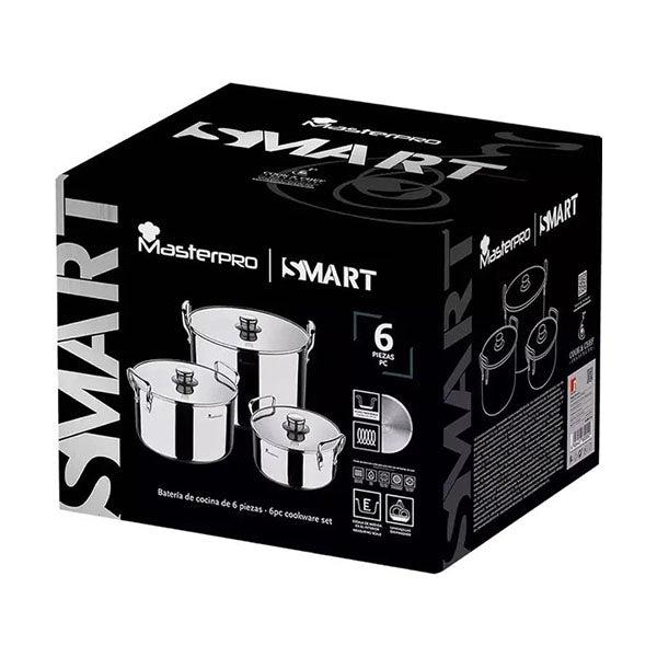 MasterPro, Set 6Pc Cookware Stainless Steel Ind Smart - BGMP-2145