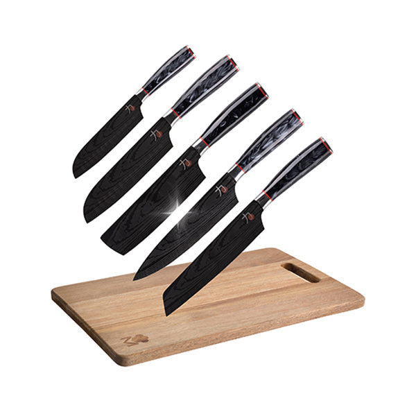 MasterPro, Set of 5 Stainless Steel + 1 Chopping Board - BGKIT-0025