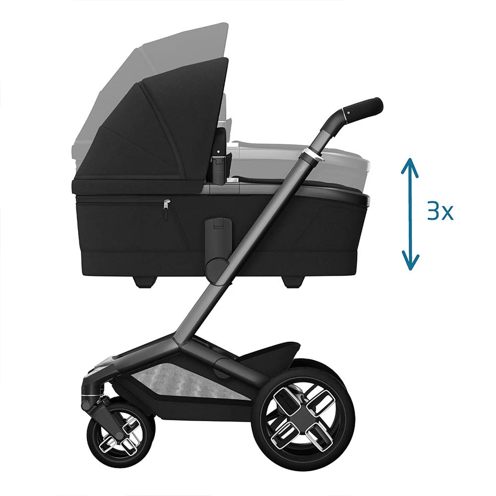 Maxi-Cosi - Fame (Twillic Black) - 4pcs Bundle Fame Stroller&Carrycot Pebble 360 Pro Car Seat - Familyfix 360 Pro i-size Base - Travel System