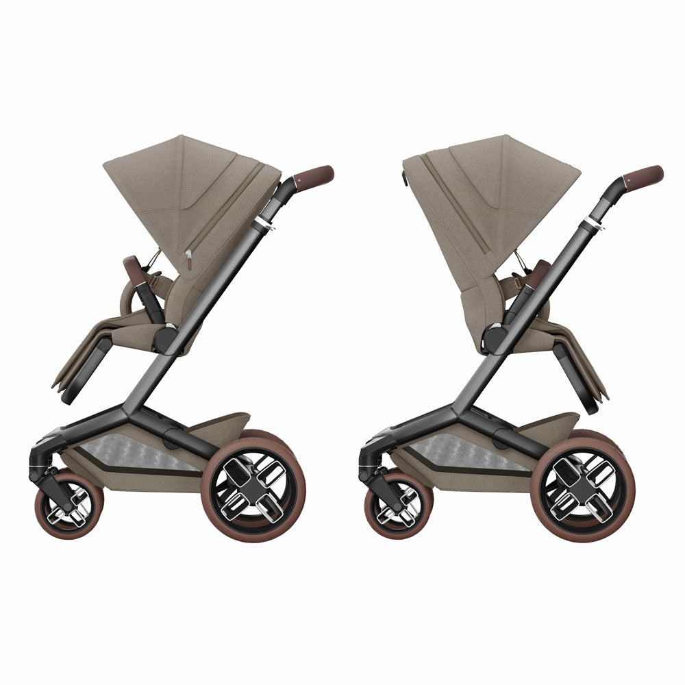 Maxi-Cosi - Fame (Twillic Truffle) - 4pcs Bundle Fame Stroller&CarryCot Pebble360 Pro Car Seat - FamilyFix 360Pro i-size Base - Travel System