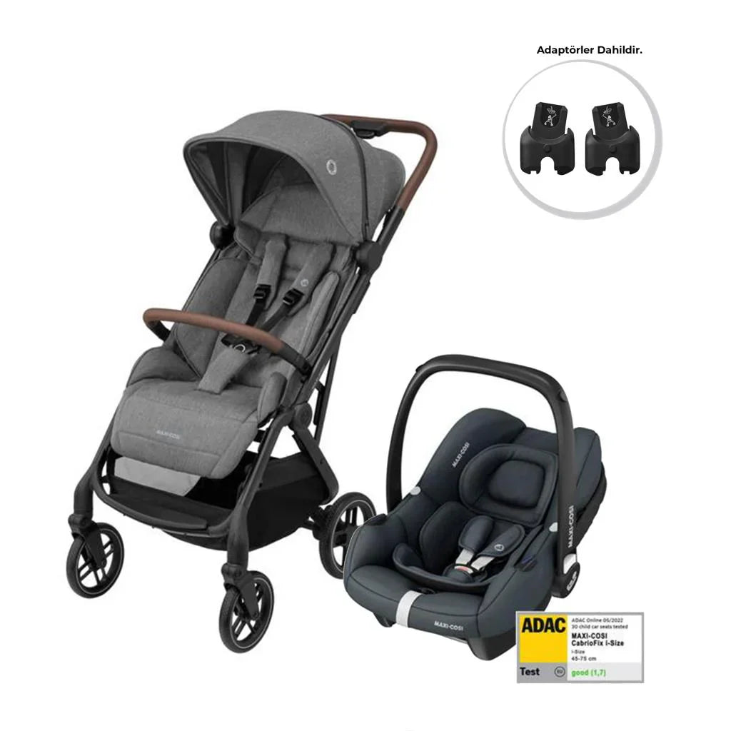 Maxi-Cosi - Soho (Essential Grey) - 3pcs Bundle Soho Stroller - CabrioFix i-size Car Seat - CabrioFix i-size Base - Travel System