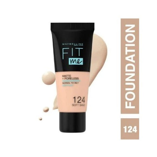 Maybelline New York Fit Me Matte + Poreless Foundation 124 Soft Sand
