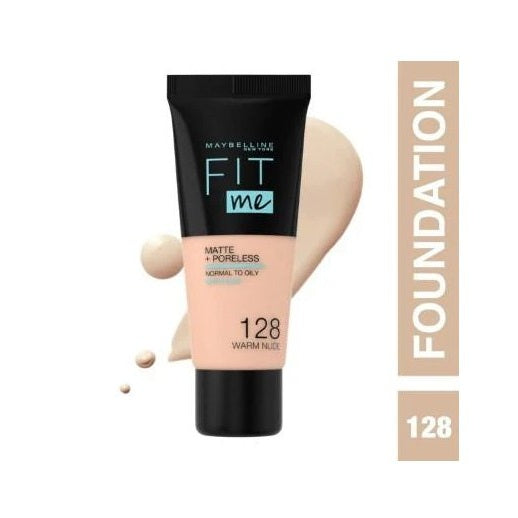 Maybelline New York Fit Me Matte + Poreless Foundation 128 Warm Nude