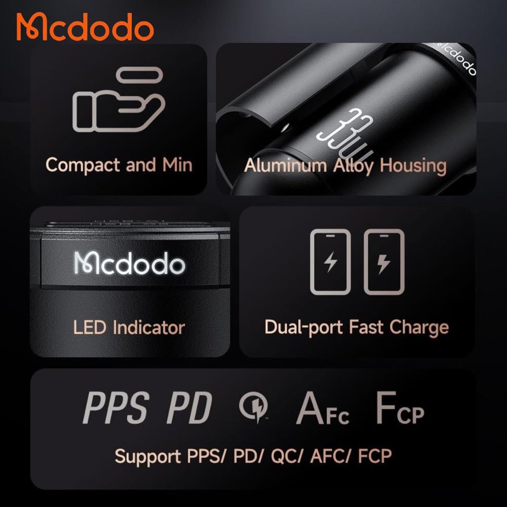 Mcdodo CC-2320 LED Fast Car Charger PD 33W 1C1U